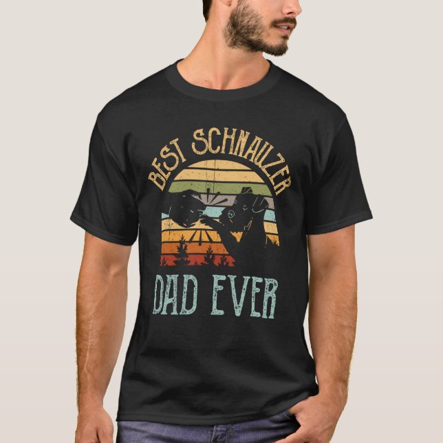 BEST SCHNAUZER VATER EVER Riesenchanuzer T-Shirt (Vorderseite)