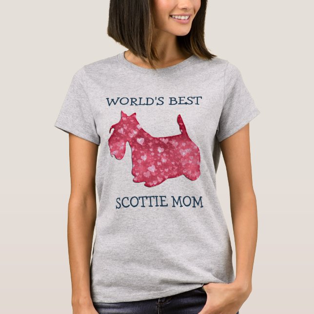 Best Scottie Dog Mama Heart T-Shirt (Vorderseite)