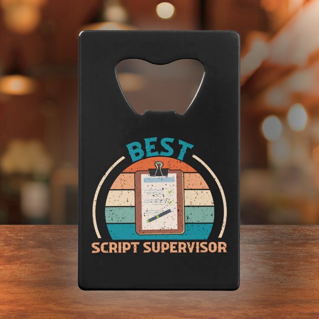 Best Script Supervisor Retro - Crew Geschenk Geldbeutel Flaschenöffner (Von Creator hochgeladen)