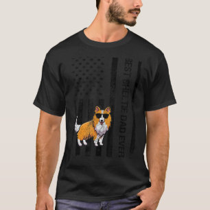 Best Sheltie Vater Ever USA Flag Funny Shetland Sh T-Shirt