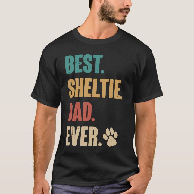 Best Sheltie Vater Shetland Sheepdog Hund T-Shirt (Vorderseite)