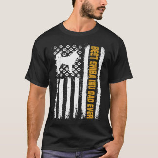 Best Shiba Inu Dog Dad Ever American Flag T-Shirt