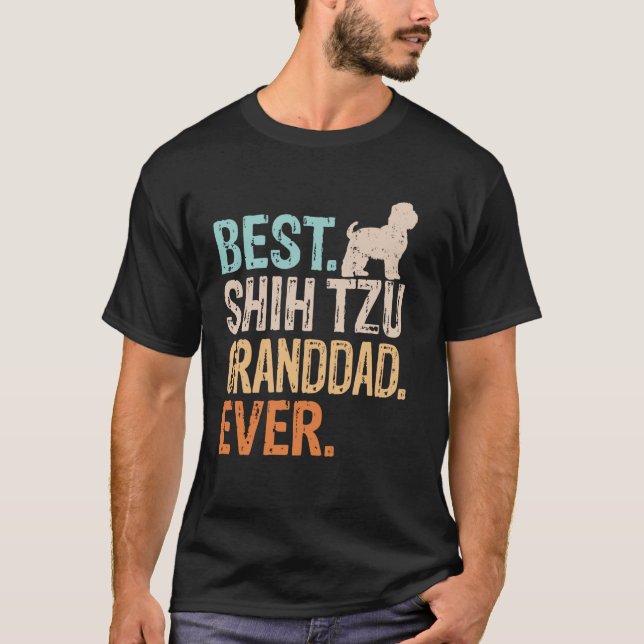 Best Shih Tzu Granddad Ever Dog Lover Großvater Fu T-Shirt (Vorderseite)