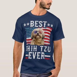 Best Shih Tzu je American Flag 4. Juli T-Shirt