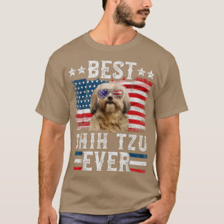 Best Shih Tzu je American Flag 4. Juli T-Shirt