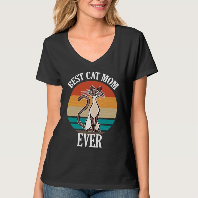 Best Siamese Cat Mom Ever  Cat T-Shirt (Vorderseite)