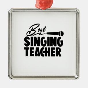 Best Singing Teacher Ornament Aus Metall
