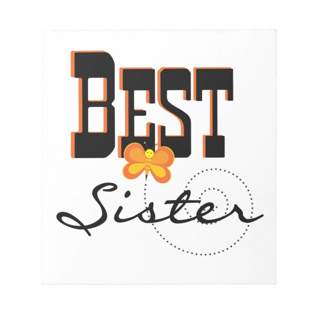 Best Sister Butterfly Geschenke Notizblock (Vorderseite)