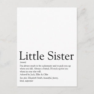 Best Sister Ever Definition Fun Modern Postkarte