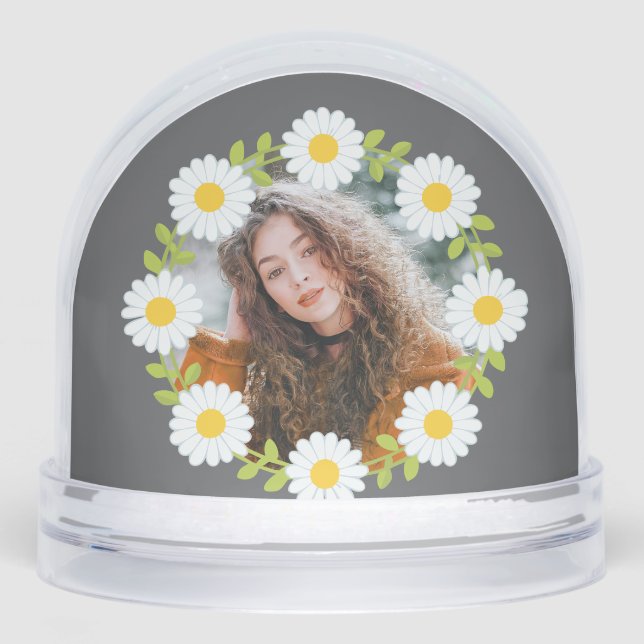 Best Sister Ever Personalized Photo Gift Daisy Schneekugeln (Vorderseite)