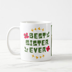 'Best Sister Ever'Yellow Green modern illustrativ Kaffeetasse