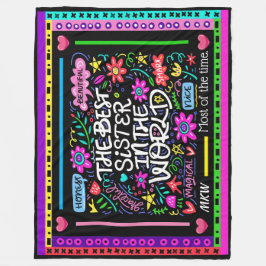 BEST SISTER Fleece Blanket Version 2 Spaß