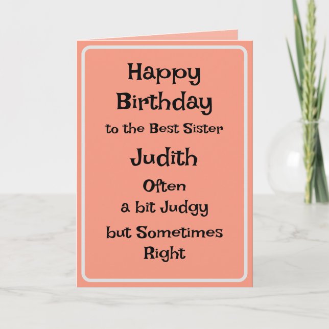 Best Sister Funny Birthday Card Karte (Vorderseite)