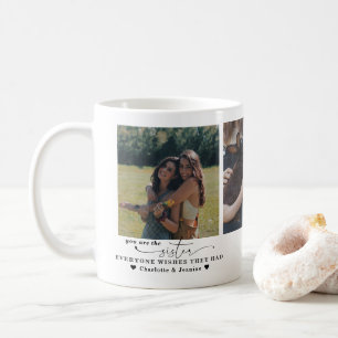 Best Sister   Modernes Minimal-3-Foto Kaffeetasse