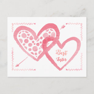Best Sister Valentine Postcard Feiertagspostkarte