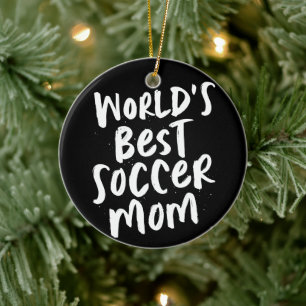 Best Soccer Mom Black and White Foto Christmas Keramik Ornament