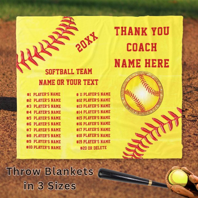 Best Softball Coach Geschenke, Personalisiert, Sof Fleecedecke (Best softball coach gifts. They are best, gift ideas for softball coaches, because you personalized.)