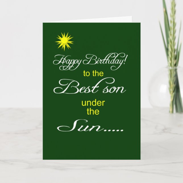 Best son under the sun happy birthday wish karte (Vorderseite)