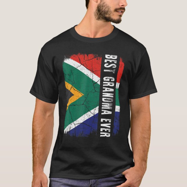 Best South African Grandma Ever Africa Flag Mother T-Shirt (Vorderseite)