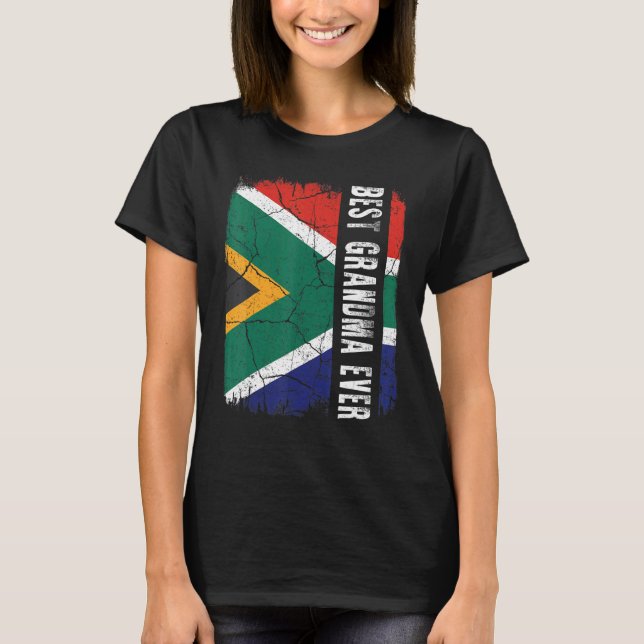 Best South African Grandma Ever Africa Flag Mother T-Shirt (Vorderseite)