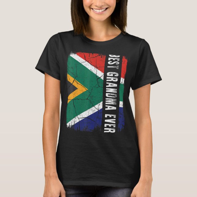 Best South African Oma je Africa Flag Mother T-Shirt (Vorderseite)