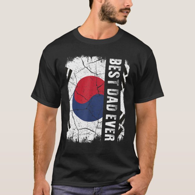 Best South Korean Dad Ever South Korea Flag Father T-Shirt (Vorderseite)