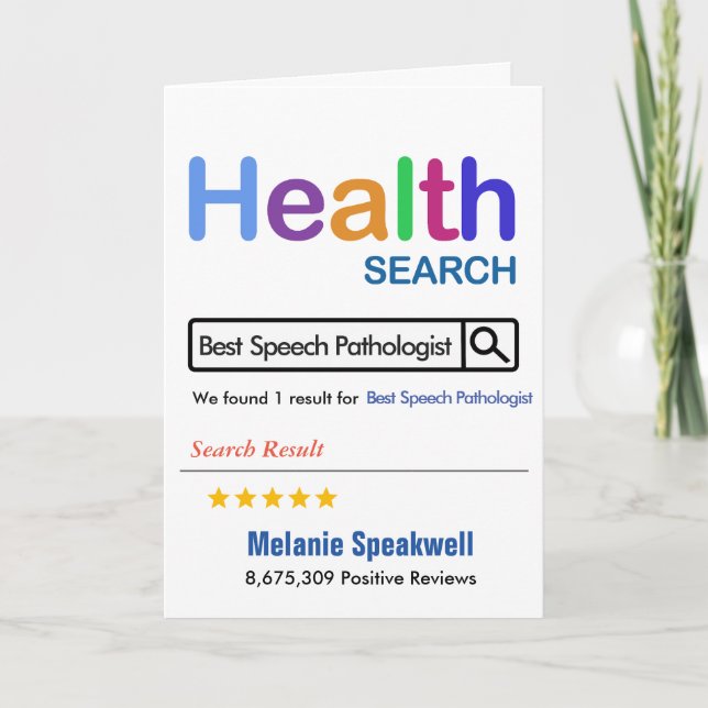 Best Speech Pathologist Funny Gift Dankeskarte (Vorderseite)