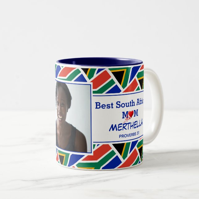 BEST SÜDAFRIKANISCHE MAMA Personalisiertes Foto Zweifarbige Tasse (VorderseiteRechts)