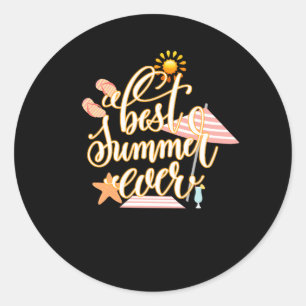 Best Summer Ever Runder Aufkleber