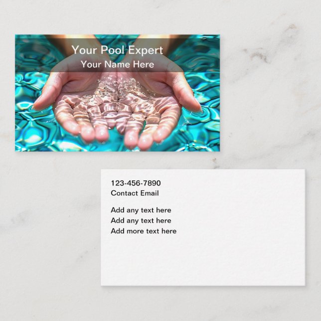 Best Swimming Pool Service Modern  Visitenkarte (Vorne/Hinten)