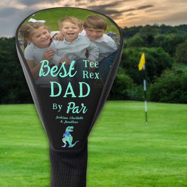 Best T-Shirt Rex Vater Par Personalisiert Foto Nam Golf Headcover (Best tee Rex dad by par personalized kids photo name golf head cover funny dinosaur golfing dad joke)