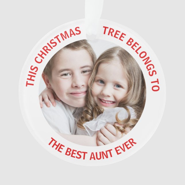 Best Tante Ever Christmas Tree Foto Ornament (Vorderseite)
