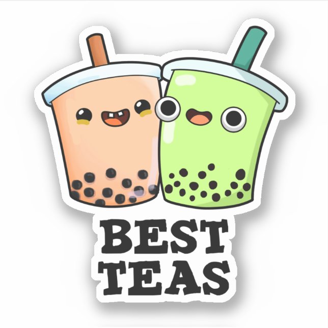 Best Tea Funny Besties Boba Tea Pub Aufkleber (Vorderseite)