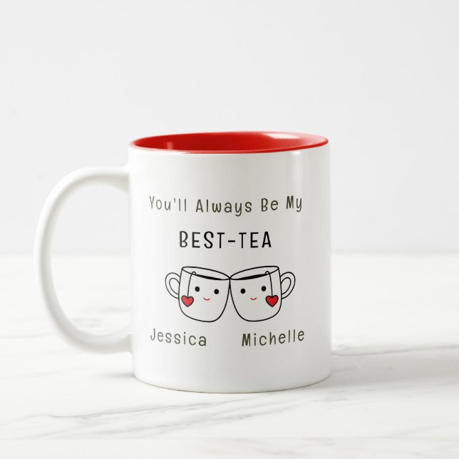 Best-Tea-Personalisiert-Freundschaft Zweifarbige Tasse (Links)