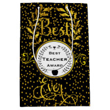 Best Teacher Award Gold mit Black Danke