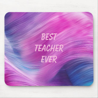 Best Teacher Ever Pastel Swirl Mousepad