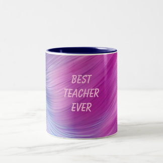 Best Teacher Ever Pastel Swirl Zweifarbige Tasse