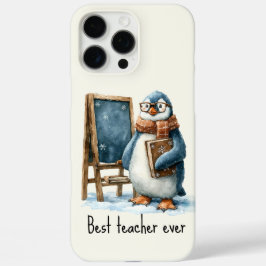 Best Teacher Ever Winter Penguin Design iPhone 16 Pro Max Hülle