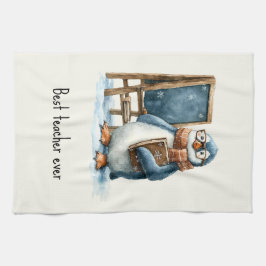 Best Teacher Ever Winter Penguin Design Geschirrtuch
