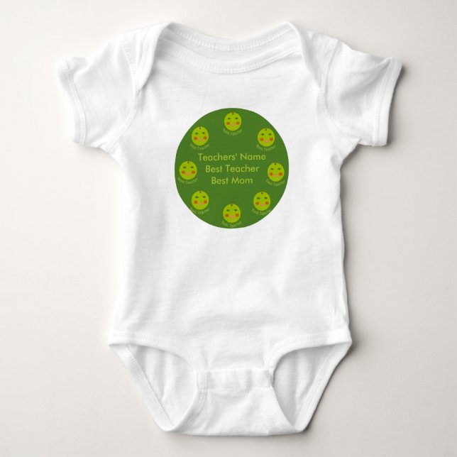 Best Teacher Happy Apple Custom Baby Strampler (Vorderseite)