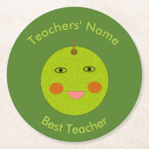 Best Teacher Happy Apple Custom Paper Untersetzer
