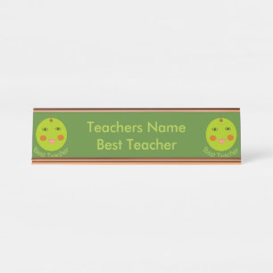 Best Teacher Happy Apple Personalisiert Desk Sign Schreibtischnamensplakette