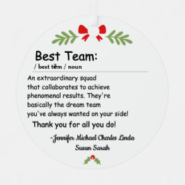 Best Team Definition employee appreciation Custom Ornament Aus Metall