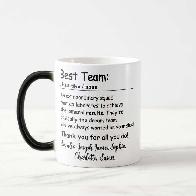 Best Team Definition Mitarbeiterbewertung Custom Verwandlungstasse (Links)