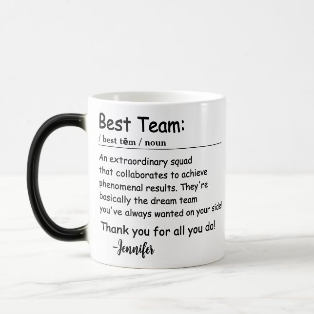 Best Team Definition Mitarbeiterbewertung Custom Verwandlungstasse (Links)