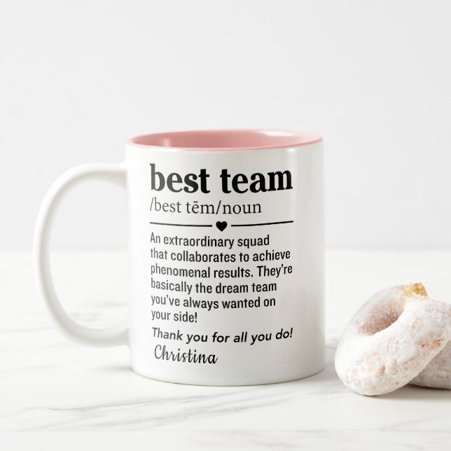 Best Team Definition Zweifarbige Tasse (Mit Donut)