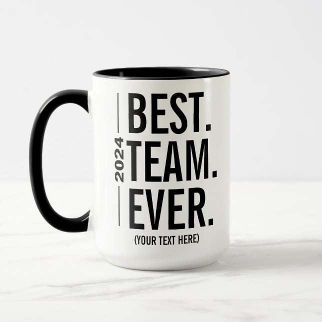 Best Team Ever - Personalisierte Teambewertung Tasse (Links)