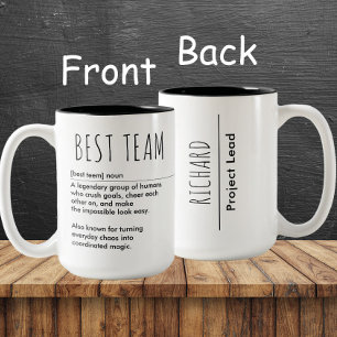 Best Team Individuelle Name & Title-Bewertung Zweifarbige Tasse