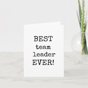 Best Team Leader Boss Wertschätzung Karte