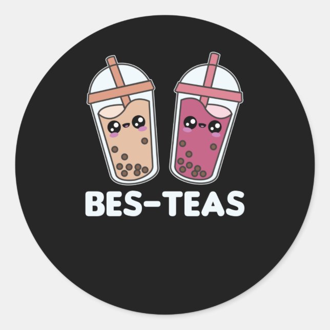 Best Tees - Bubble Tea Kawaii Boba Tea Liebe Runder Aufkleber (Vorderseite)